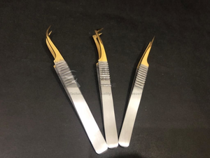 Pince à épiler professionnelle en acier inoxydable avec logo personnalisé, prise ferme, pointe coudée, couleur personnalisée, pour extensions de cils - Product Image 6