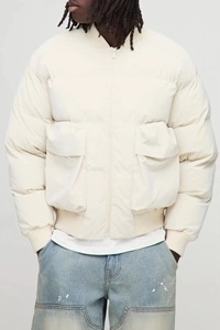 Veste matelassée légère OEM en promotion pour homme, col rabattable personnalisé, capuche, logo frontal, veste d'extérieur ultralégère pour l'hiver - Product Image 6