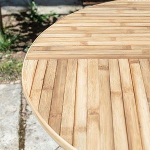 Table à manger moderne en bambou, durable pour une utilisation intérieure et extérieure, commande en gros, support OEM ODM, fournisseur d'usine - Product Image 2
