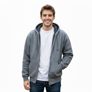 เสื้อฮู้ดดี้สไตล์พรีเมียม ออกแบบสั่งทำพิเศษ บุซับในกันหนาว ซิปยาวเต็มตัว หนานุ่ม สไตล์วินเทจ เสื้อฮู้ดดี้สำหรับผู้ชาย เสื้อสเวตเชิ้ต - Product Image 1