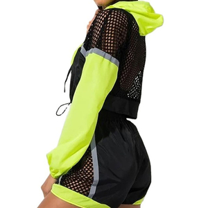 Ensemble deux pièces pour femmes, nouvelle mode, short et veste coupe-vent à capuche zippée, ensemble de survêtement pour femmes - Product Image 3
