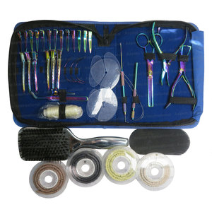 Professional Stainless Steel Hair Extension Kit <b>Pliers</b> Loop Needles Scissors Sectioning Clips <b>Set</b> Light Weight In Maltie Color - Product Image 2