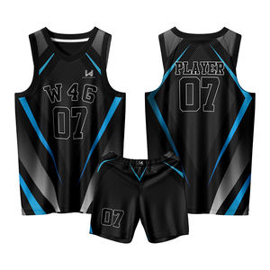Ensemble d'uniformes de basketball personnalisés 100 % polyester respirant en mesh, anti-humidité, sublimation frontale, sans manches, réversibles - Product Image 6