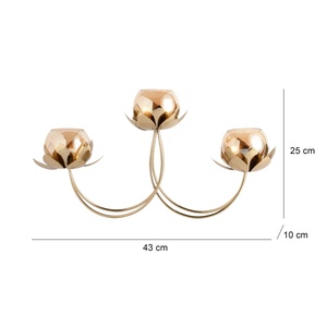 Candélabre en fer doré avec motif floral, fait main, écologique et durable pour les activités religieuses - Product Image 4