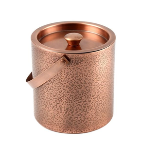 Cubo de Hielo de Cobre Puro Martillado, Estilo Moscow Mule, Color Cobre Rosado, Hecho a Mano, para Bebidas - Product Image 1