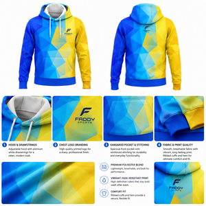 Custom Sublimation Printing Sports Hoodie <b>Men</b> Geometric Pattern Workout <b>Sweatshirt</b> Gym Wear Breathable Pullover Hooded Jacket - Product Image 4