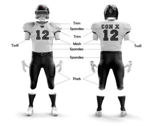 Personnalisation gratuite, maillot de football américain durable en maille tricotée, graphiques imprimés, short à séchage rapide, pantalon d'entraînement - Product Image 6