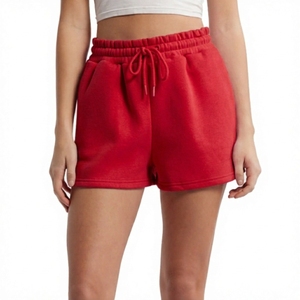 Shorts décontractés pour femmes, 100% coton, 350 GSM, coupe régulière, respirants, taille élastique, haute qualité, personnalisables OEM - Product Image 5