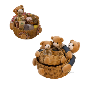 Panier de rangement en rotin naturel en forme d'ours mignon, mini organisateurs multi-usages pour la décoration de la chambre d'enfant - Product Image 3