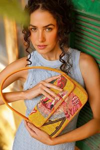 Bolso de mano artesanal exclusivo estilo bohemio Banjara con cuentas |   Bolso de Fiesta de Lona de Diseño para la Noche - Product Image 4