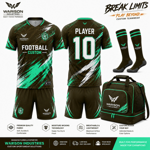 Custom Football Uniform Set Men's Jersey Shorts Socks Bag Sublimation Print Breathable Polyester Teamwear Set - Product Image 6
