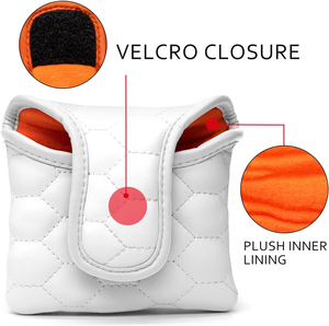 Funda para Putter de Golf SOSH4, Cuero PU Blanco, Diseño 3D Bordado 'Hole in One', Estilo Blade, Cierre Magnético, Portátil - Product Image 2