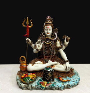 Nouvelle sculpture tendance du dieu Shiva en résine blanche de Nirmala Handicrafts avec une finition fine et lisse, idéale pour la table - Product Image 1