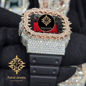 Reloj de Cuarzo con Incrustaciones de Diamantes en Tono Oro Rosa, Pantalla Digital, Correa con Diseño de Calavera, Reloj de Pulsera, Joyería de Moda, Regalo - Product Image 3