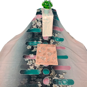 Hermoso somalí para tela de gasa Suiza Precio bajo Jacquard Ronded Flower Pattern Impresión digital Niñas Boda tradicional tejida - Product Image 3