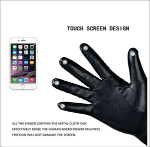Mens Luxury Winter Cold Weather <b>Warm</b> Genuine Leather Dress Driving <b>Gloves</b> for Men Women - Product Image 6