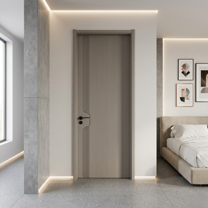 Puerta de Madera Sólida para Interiores, Puerta de MDF Decorativa, Puerta Lisa de PVC de Primera Calidad para Sala de Estar y Dormitorio, Suministro de Fábrica - Product Image 1