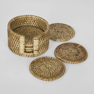 Newly Arrived Round Natural Rattan <b>Coasters</b> Tableware Vintage Brown Rattan <b>Tea</b> <b>coaster</b> in high quality - Product Image 4