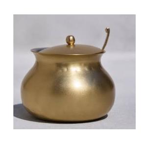 Recipiente de latón para almacenar aceite de ghee con tapa, hecho a mano, nuevo. - Product Image 4