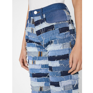 Pantalon de jogging en jean bleu pour femme, taille élastique, coupe ample, style décontracté, vente chaude, prix abordable, vente en gros - Product Image 4