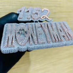 Colgante de plata 925 con diamantes Money Man 1152, amuleto Hiphop Money 132, joyería unisex - Product Image 1
