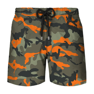 Short de plage pour homme, imprimé camouflage, respirant, séchage rapide, taille élastique avec cordon de serrage, coupe ample, imprimé 3D, été - Product Image 3