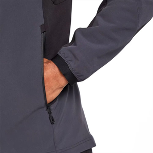 Conjunto de Chaqueta Deportiva con Capucha para Hombre, Negra, Otoñal, Cortavientos, Estilo Hip Hop, 220g, Secado Rápido, Tejido de Poliéster, Ropa Deportiva para Exteriores - Product Image 4