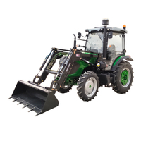 Tractor Agrícola de Ruedas 4x4 de 80HP con Cabina con Aire Acondicionado, Presión Hidráulica Fuerte y Elevación Alta para Trabajos Agrícolas Modernos