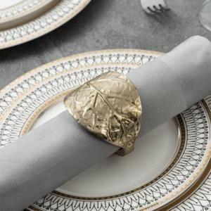 <b>Adjustable</b> Silver Leaf Napkin Ring For Dining <b>Table</b> Accessories Dishwasher Safe For Parties Event Supplies Custom Design - Product Image 5