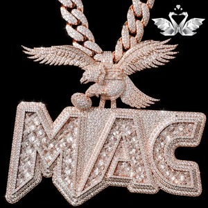 Eco Friendly Moissanite Hip Hop Pendant Jewelry Custom Design Premium <b>Necklace</b> Available At Affordable Price - Product Image 2