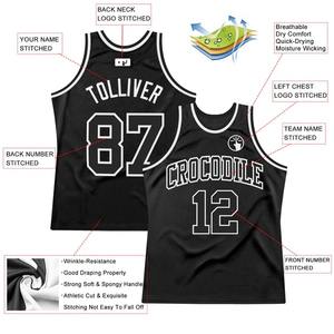 Camiseta de Baloncesto Retro Personalizada Negra y Blanca, Uniforme Deportivo Universitario de Malla Sublimada Premium - Product Image 2
