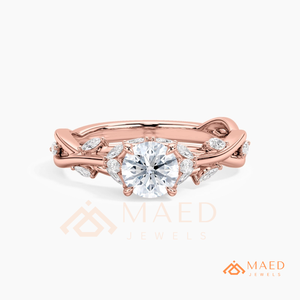 Elegant Round Cut Moissanite Bridal <b>Ring</b> <b>Set</b> for <b>Women</b> Rose Gold Wedding Jewelry Gift USA - Product Image 5