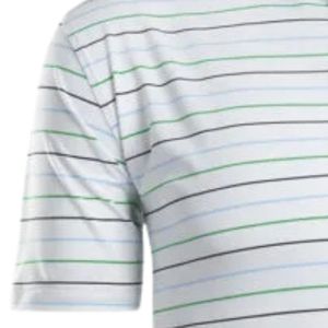 Camiseta Polo Sublimada a Rayas Blancas y Verdes para Hombre, Manga Corta, Estilo Atlético Moderno, Ropa Deportiva Cómoda para Golf - Product Image 3