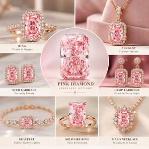 เพชร Everglow Solitaires ขายดี 1 กะรัต 1.5 กะรัต สีชมพูทรง Radiant Cut เพชรเลี้ยงในห้องปฏิบัติการ รับรองโดย IGI ระดับ VS2 สีชมพู CVD สำหรับทำเครื่องประดับ - Product Image 3