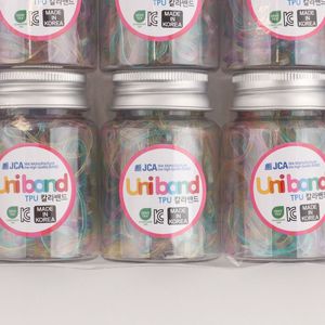 Bandas elásticas para el cabello Uniband de TPU hechas en Corea, lazos para el cabello unisex casuales, empaquetadas en botella. - Product Image 4