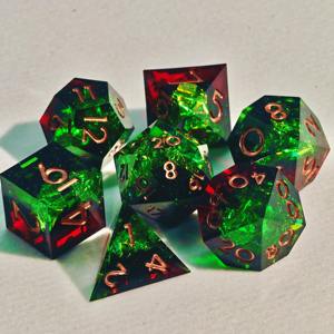 Jeu de dés en résine standard mathématique, dés polyédriques équilibrés en résine pour jeux de table professionnels et jeux de rôle, vente en gros - Product Image 1