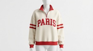 Sweat-shirt d'hiver décontracté pour femmes, doublé en polaire douce, imperméable, avec demi-zip - Product Image 3