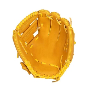 Gant de baseball en cuir jaune pour droitier, modèle H-Web, doigts entièrement couverts, fermeture auto-agrippante, taille adulte - Product Image 4