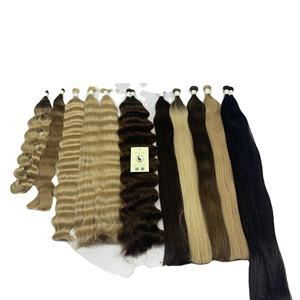 Extensions en vrac de cheveux humains vierges crus du Vietnam de haute qualité cheveux naturels alignés sur les cuticules droites - Product Image 1