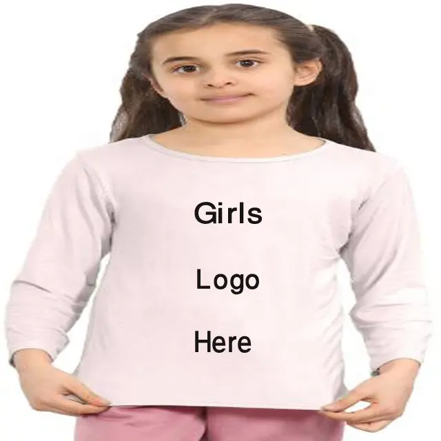Vendita calda camicie a manica lunga per ragazze T-shirt per bambini T-shirt in cotone con colore personalizzato e Logo personalizzato da BD