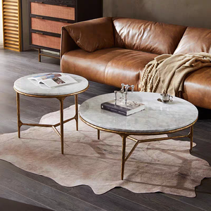 <b>Round</b> White Marble Sintered Stone <b>Table</b> Top with Stainless Steel Edge <b>Gold</b> Luxury Commercial Tabletop Wholesale - Product Image 6