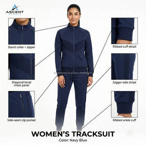 <b>Women's</b> Running Tracksuit Full Zip <b>Jacket</b> and Jogger Set Workout Sportswear OEM ODM Custom Logo Wholesale Manufacturer - Product Image 6