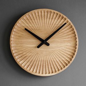 Round Wooden Battery Powered Rustic Quartz <b>Wall</b> <b>Clock</b> Natural Grain Needle Display Decorative Timepiece for Living Room <b>Kitchen</b> - Product Image 1