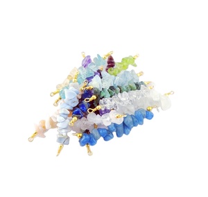 Citrine Chips Perles Pendentifs Pépites de citrine brutes naturelles avec placage au rhodium Connecteurs de bijoux d'anniversaire faits à la main - Product Image 2