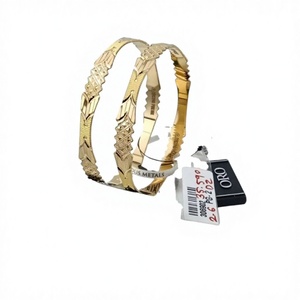 22K Solid Gold <b>Bangle</b> <b>Bracelet</b> For Women Genuine Yellow Gold Handcrafted Traditional Indian Jewelry Set Pair Elegant Gift - Product Image 1