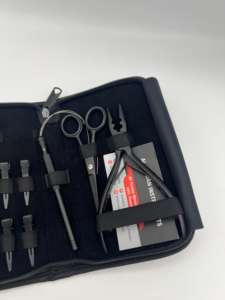 ชุดอุปกรณ์ต่อผมขนาดเล็กขายดี สีดำด้าน คีมสองรู กรรไกร ด้ามจับแบบวงกลม และคลิปแบ่งผม 13 ชิ้น - Product Image 3