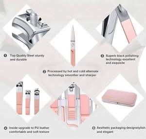 Kit de Pedicura de Acero Inoxidable, Lima de Uñas, Cortaúñas, Empujador, Pinzas, Juego de Instrumentos de Cuidado de Belleza con Estuche con Cierre, 11 Piezas - Product Image 4