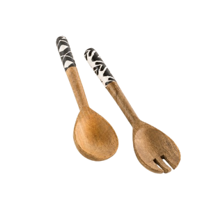 Venta al por mayor de utensilios ecológicos de madera para ensalada con logotipo personalizado, juego de cuchara y tenedor de madera hechos a mano para restaurante y hotel en oferta. - Product Image 6