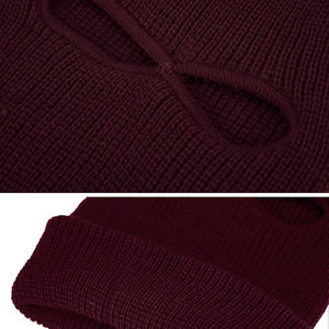 Pasamontañas de punto unisex con 3 orificios, cubrecara transpirable, impermeable, ajustable, cortavientos, gorro tipo bandana completa para exteriores - Product Image 5