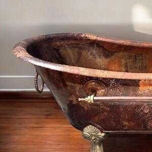 Bañera de cobre estilo antiguo para casas clásicas y vintage, bañera de cobre hecha a mano para baños elegantes inspirados en un spa. - Product Image 2